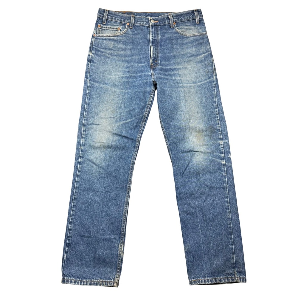Vtg 90s Levis 505 Jeans Men 36x32 (35x32) Blue Straight Leg Faded Denim USA Made